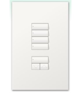 Botonera Lutron Homeworks cableada 4 escenas con R/L