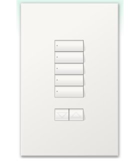 Botonera Lutron Homeworks cableada 5 botones con R/L