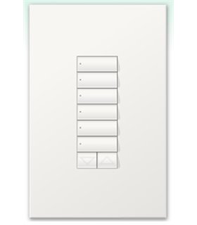 Botonera Lutron Homeworks cableada 6 botones con R/L
