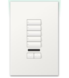 Botonera Lutron Homeworks cableada 5 botones con R/L y IR