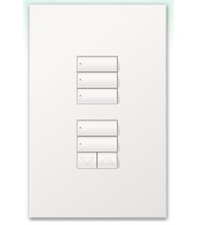 Botonera Lutron Homeworks cableada 3 botones top group & 2 botones bottom con R/L