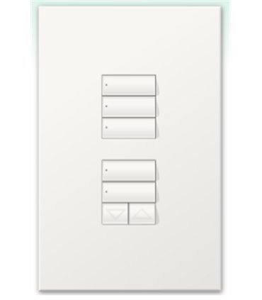 Botonera Lutron Homeworks cableada 3 botones top group & 2 botones bottom con R/L