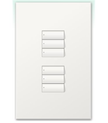 Botonera Homeworks cableada dos grupos de tres botones