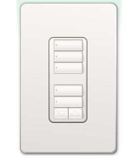 Botonera Lutron Homeworks QS cableada 3 botones top group & 2 botones bottom con R/L
