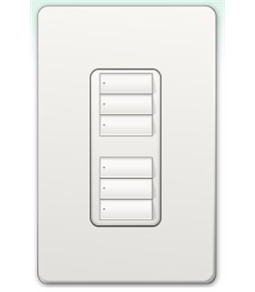 Botonera Lutron Homeworks QS cableada dos grupos de tres botones