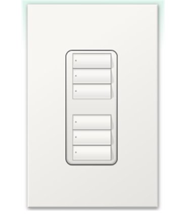 Botonera Lutron Homeworks QS inalambrica dos grupos de tres botones