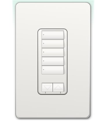 Botonera Lutron Homeworks 5 botones con R/L y atenuador de 450W