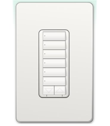 Botonera Lutron Homeworks 6 botones con R/L y atenuador de 450W