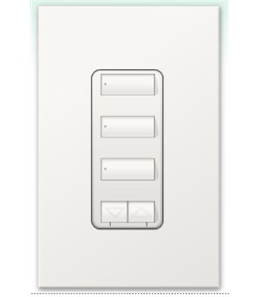 Botonera Lutron Homeworks 3 botones con R/L y atenuador de 450W