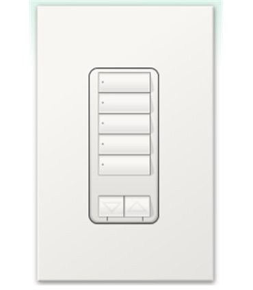 Botonera Lutron Homeworks 5 botones con R/L y atenuador de 450W