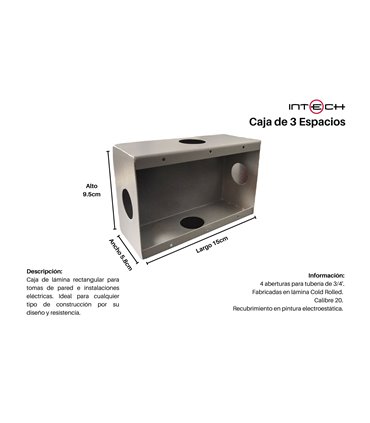 Caja Metalica 3 Ventanas