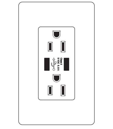 Lutron Claro CARS-15-TR-WH Presa Elettrica Antimanomissione 15A – Colore Bianco, Design Elegante