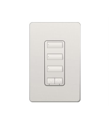 Control de pared 3 botones con R/L y atenuador de 450W Lutron RadioRA2 Colores Satín