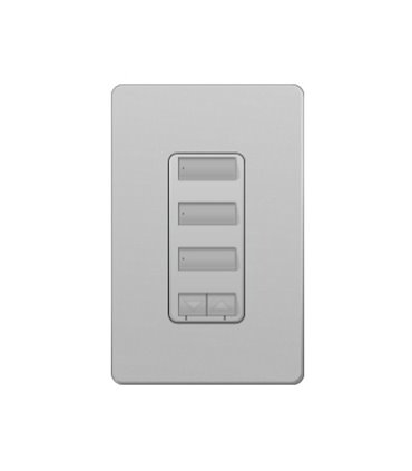 Control de pared 3 botones con R/L y atenuador de 450W Lutron RadioRA2 Colores Satín