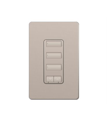 Control de pared 3 botones con R/L y atenuador de 450W Lutron RadioRA2 Colores Satín