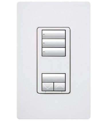 Botonera Lutron RadioRA2 hibrida 3 escenas + R/L satin colors c/neutro
