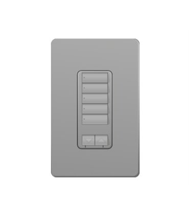 Control de pared hibrido 5 botones con R/L y atenuador de 450W Lutron RadioRA2 Colores Brillantes