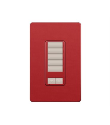 Control de pared hibrido 5 botones con R/L y atenuador de 450W Lutron RadioRA2 Colores Satín