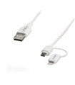 Cable USB 1m 3.2G1 Lindy A,MicroB-Lightning Combinado