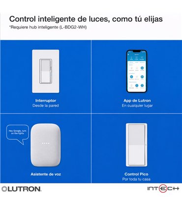 Interruptor de atenuación inteligente Diva ELV+ para sistemas Caseta, LED de 250 vatios, requiere neutro, blanco