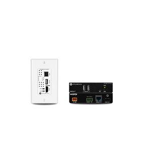Extensor HDBaseT para placa de pared con entrada HDMI y concentradores USB