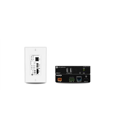 Extensor HDBaseT para placa de pared con entrada HDMI y concentradores USB