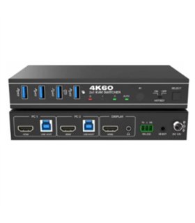 Conmutador KVM HDMI 4K60 de 2 monitores duales