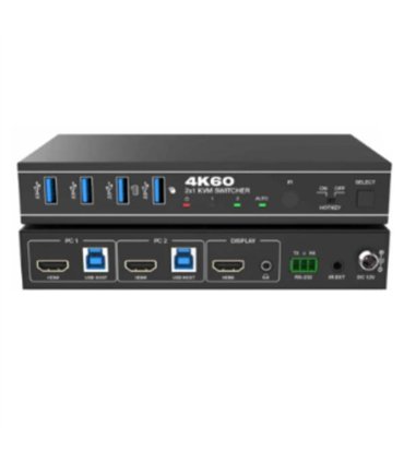 Conmutador KVM HDMI 4K60 de 2 monitores duales
