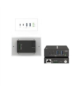 Placa de Pared USB 3.2 de 100m con Entrada USB-C – Extensión Profesional para Salas y Entornos Corporativos