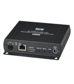 EXTENDER HDMI KVM Y USB CON AUDIO, SOBRE FIBRA OPTICA O Cat5e IR RS232