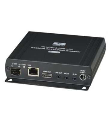 EXTENDER HDMI KVM Y USB CON AUDIO, SOBRE FIBRA OPTICA O Cat5e IR RS232