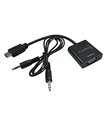 Cable Adaptador HDMI Macho a VGA Hembra + Audio + Alimentación – Negro, 0,2 m