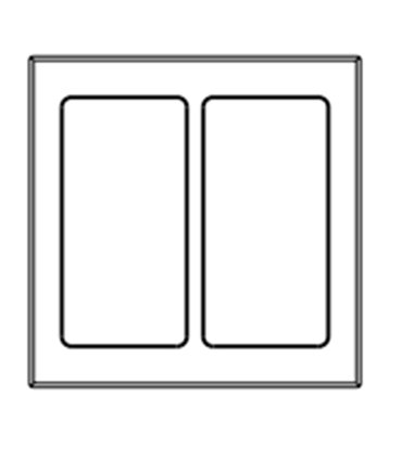 Placa de vidrio para botonera pico 2 ventanas green glass