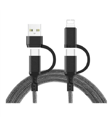 Cable 4 en 1 de Carga Rápida y Datos 1.0 m.