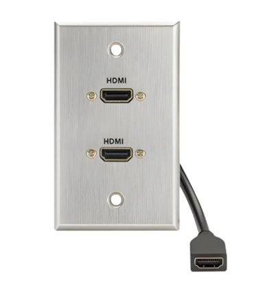 Wall Plate Metálico con Doble HDMI