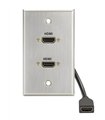 Wall Plate Metálico con Doble HDMI