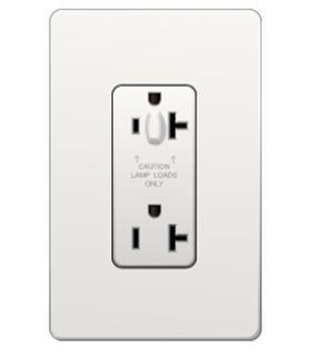 Tomacorriente Lutron CLARO 20A HALF DIM Colores brillantes