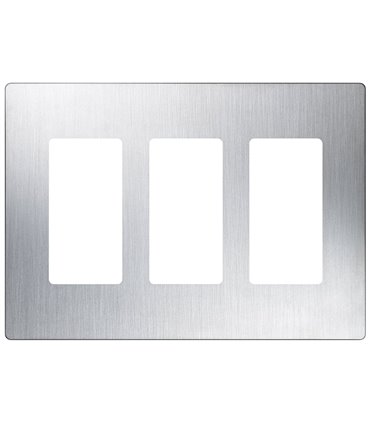 PLACA 3  VENTANAS CLARO ACERO INOXIDABLE
