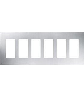 Placa 6 Ventanas Claro acero inoxidable