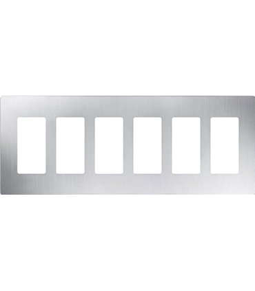 Placa 6 Ventanas Claro acero inoxidable