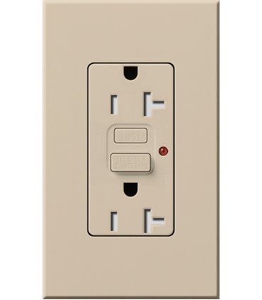 Toma Corriente Lutron NOVA T 20A GFCI a prueba de manipulaciones Colores mate