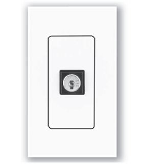Interruptor de llave Lutron QSWS2 3 posiciones momentaneo con insert WH
