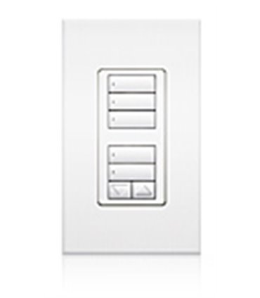 Lutron QSWS2 Control de pared dual 3 botones + 2 botones y R/L con insert WH