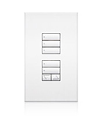 Lutron QSWS2 Control de pared dual 3 botones + 2 botones y R/L sin insert WH