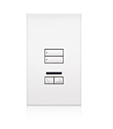 Lutron QSWS2 Control de pared  2 botones con R/L y receptor IR sin insert WH
