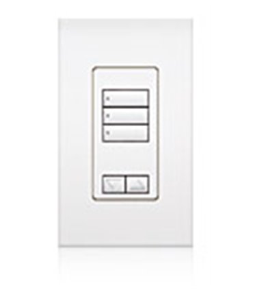 Lutron QSWS2 Control de pared 3 botones con R/L con insert WH