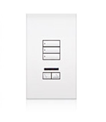 Lutron QSWS2 Control de pared 3 botones con R/L y receptor IR sin insert WH
