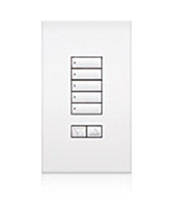 Lutron QSWS2 Control de pared 5 Botones con R/L sin insert WH
