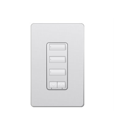 Control de pared 3 botones con R/L y atenuador de 450W Lutron RadioRA2 Colores Satín