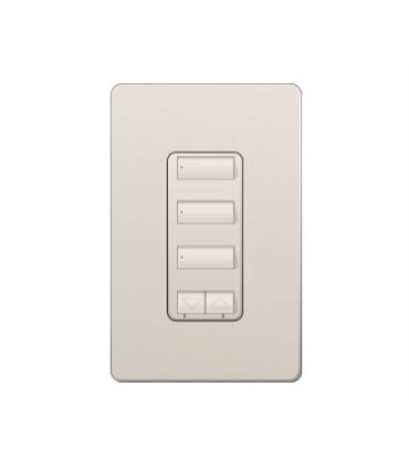 Control de pared 3 botones con R/L y atenuador de 450W Lutron RadioRA2 Colores Satín